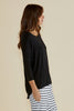 MILAN 3/4 SLEEVE BASIC TOP- BLACK