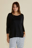 MILAN 3/4 SLEEVE BASIC TOP- BLACK