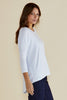 MILAN 3/4 SLEEVE BASIC TOP- WHITE