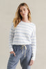 MINNIE COTTON KNIT TOP - WHITE/BLUE STRIPE