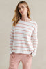 MINNIE COTTON KNIT TOP - WHITE/PEACH STRIPE