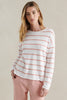 MINNIE COTTON KNIT TOP - WHITE/PEACH STRIPE