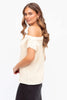 PAIGE ONE SHOULDER KNIT TOP - CREAM