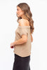 PAIGE ONE SHOULDER KNIT TOP - NATURAL