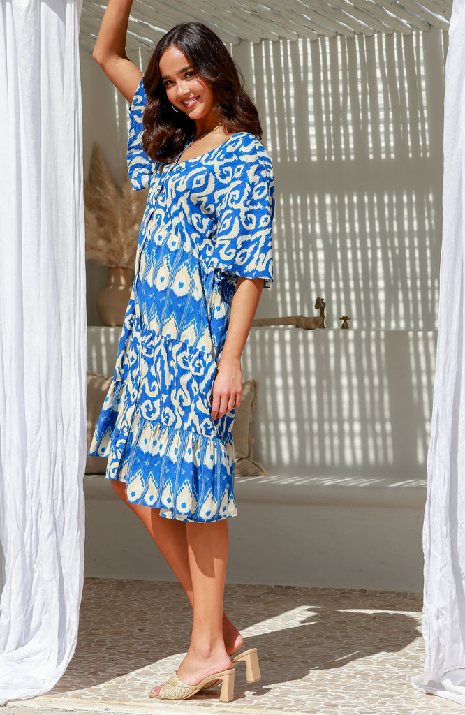 JOLIE TIER DRESS - BATIK BLUE