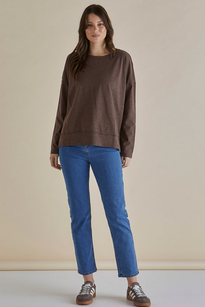 ROXETTE LONG SLEEVE TEE - CHOCOLATE