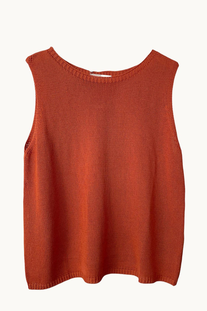 SPRING KNIT TANK - BURNT ORANGE