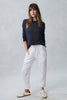 SPRING KNIT LONG SLEEVE TOP - NAVY