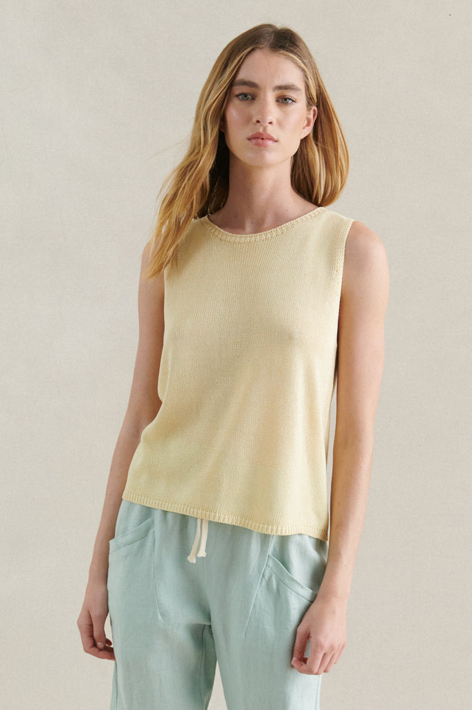 SPRING KNIT TANK - LEMON