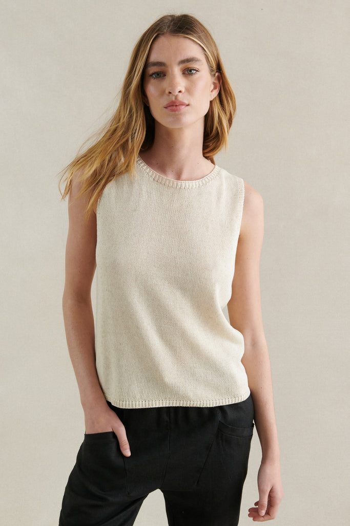 SPRING KNIT TANK - NATURAL