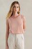 SPRING KNIT TANK - PEACH/WHITE STRIPE