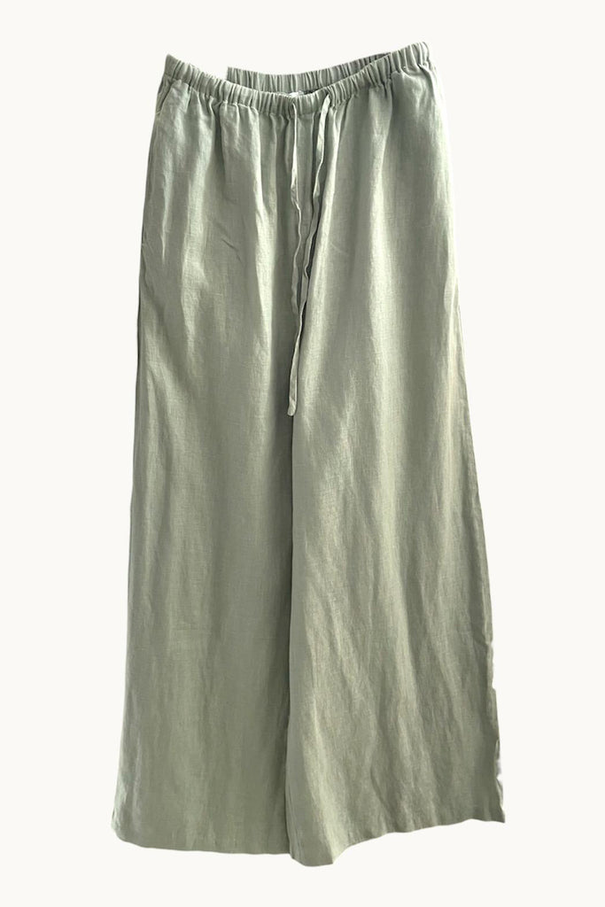 TARA LINEN PANTS - SAGE