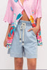 TAYLOR PULL-ON WIDE LEG SHORT - LIGHT BLUE