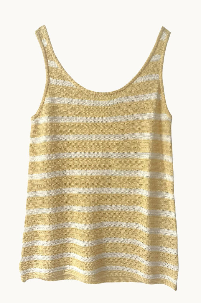 STRIPE TULUM TANK - LEMON STRIPE