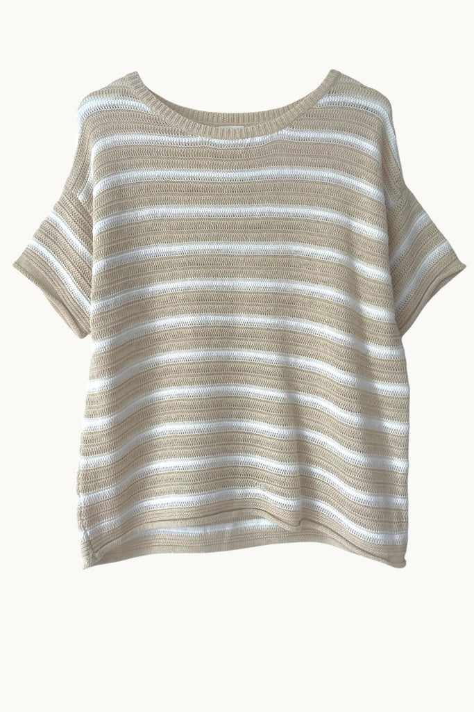 STRIPE TULUM TEE - NATURAL