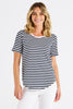 ARIANA TEE - NAVY STRIPE/PINK