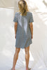 NYREE DRESS - NAVY STRIPE/PINK