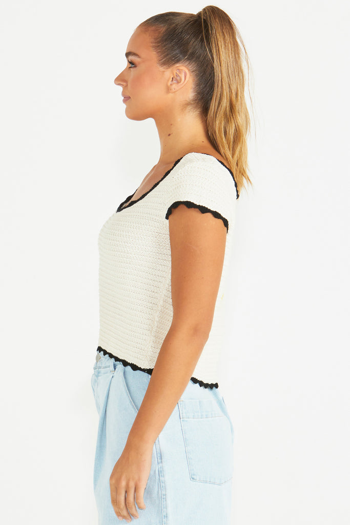 COCO CROCHET TOP - CREAM