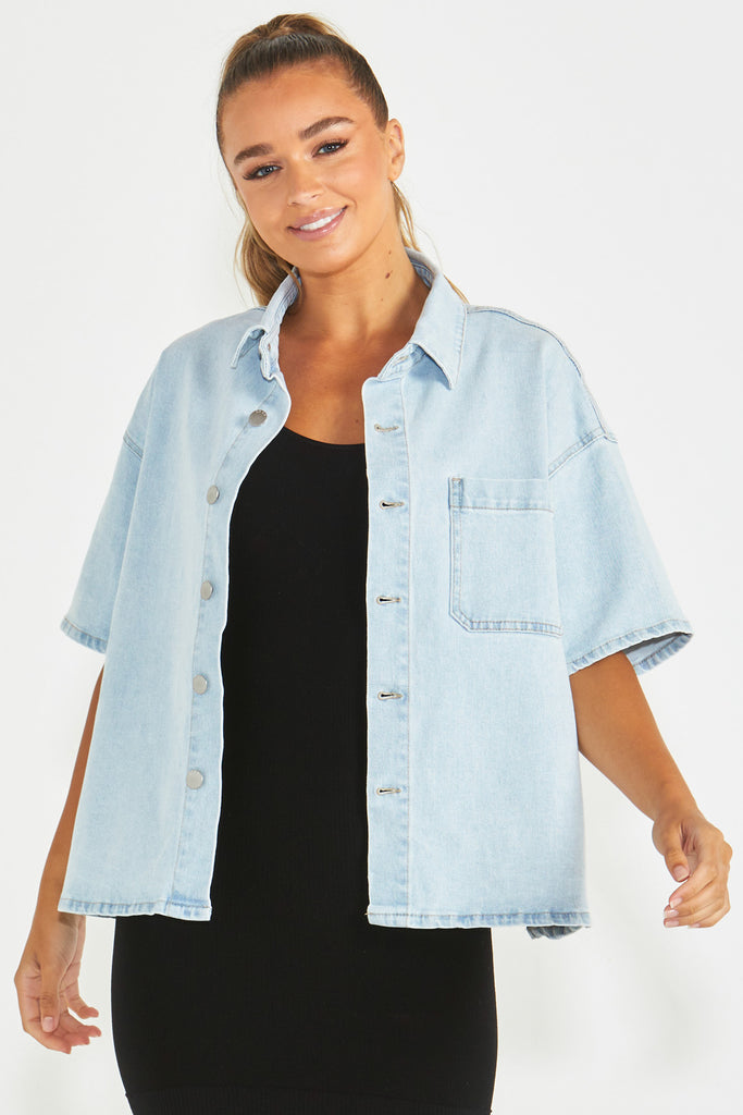 KATRINA BOYFRIEND SHIRT - 94 SNOW WASH