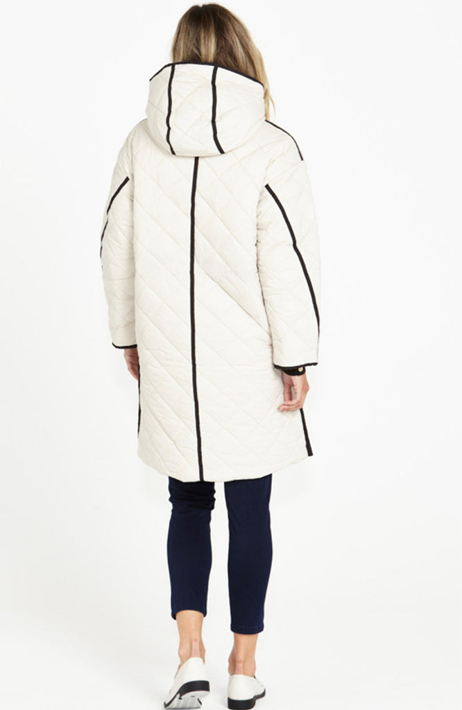 ALEXA REVERSIBLE PUFFER JACKET - WHITE/BLACK