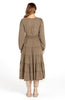 CHARITY TIERED MIDI DRESS - KHAKI