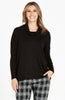 COWL NECK BAMBOO TOP - BLACK