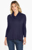 COWL NECK BAMBOO TOP - NAVY