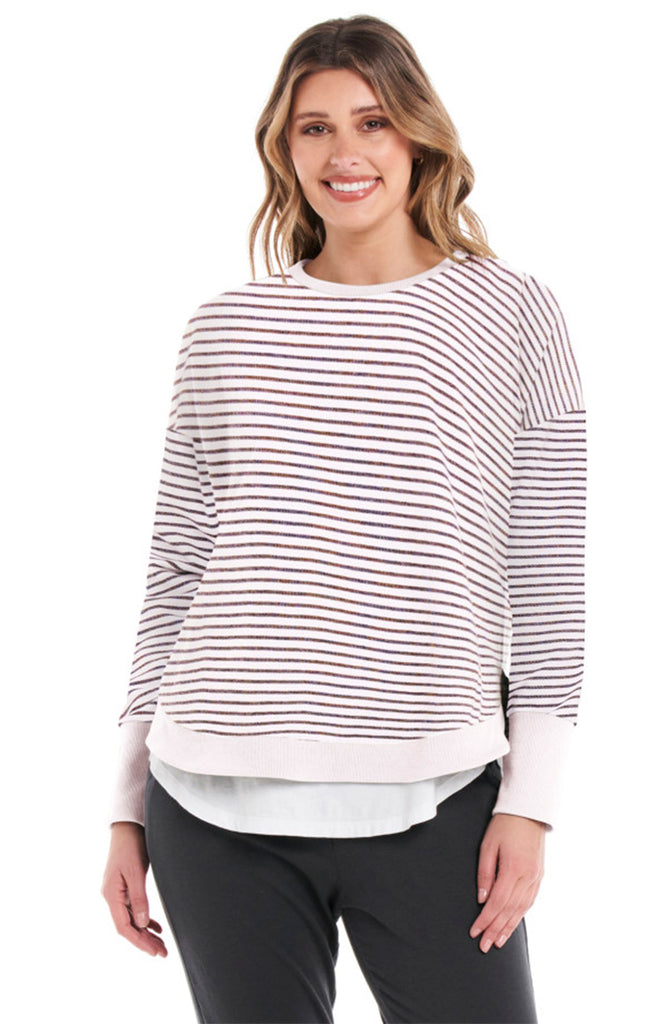 LUCY FRENCH TERRY SWEAT - STRIPE