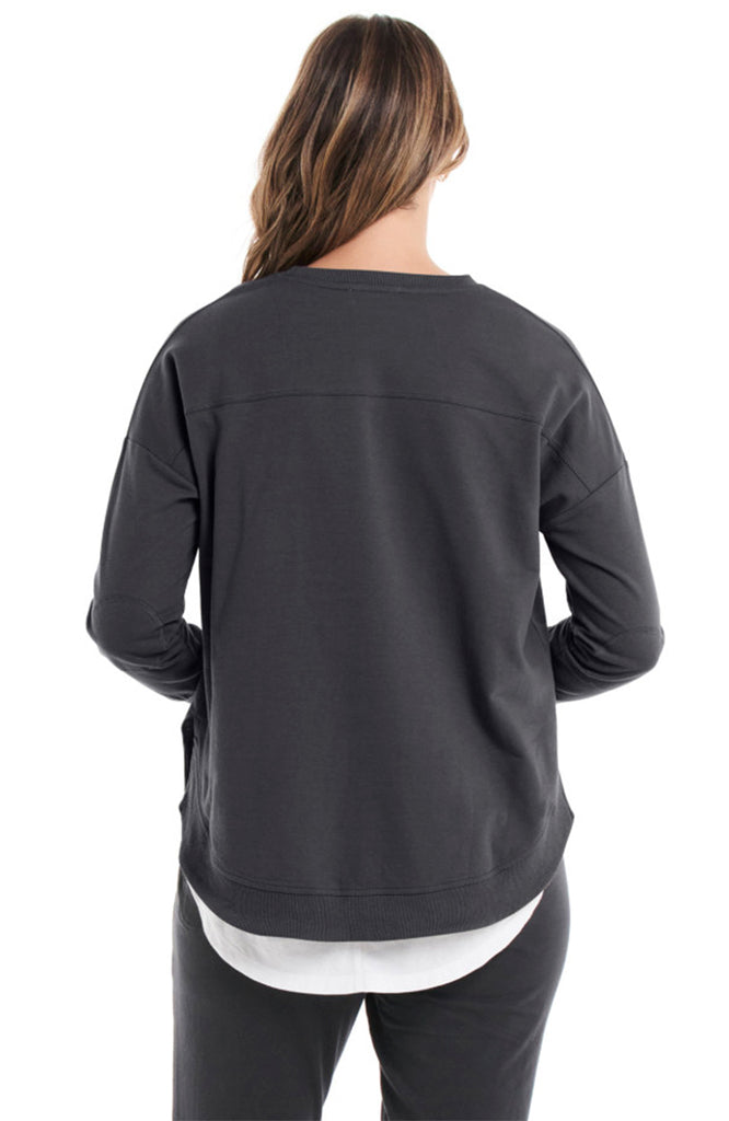 LUCY FRENCH TERRY SWEAT - GUNMETAL