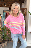 FOREVER SWEATER - LIGHT PINK/STRIPES